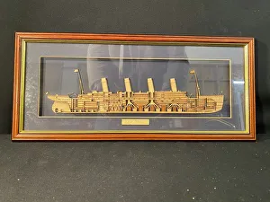 Images Dated 19th February 2021: White Star Line, RMS Titanic - cross section framed picture