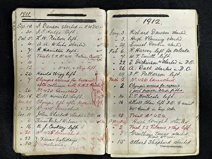 Written Prints: White Star Line, RMS Titanic, Harland and Wolff date book