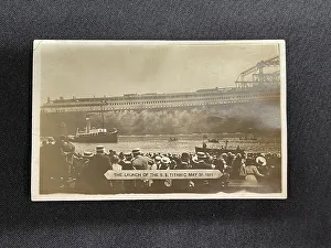 White Star Line, RMS Titanic, postcard of launch
