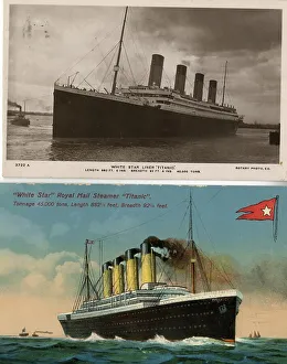 White Star Line, RMS Titanic - two postcards