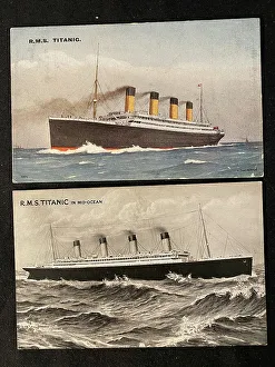 White Star Line, RMS Titanic - two postcards
