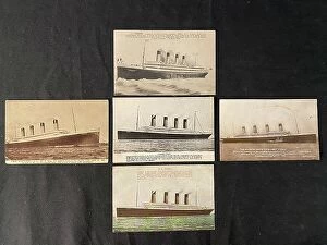 Images Dated 17th February 2021: White Star Line, RMS Titanic - five postcards