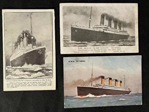 Images Dated 17th February 2021: White Star Line, RMS Titanic - three postcards