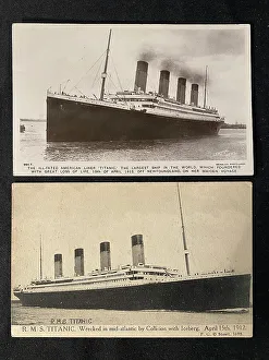 White Star Line, RMS Titanic - two postcards