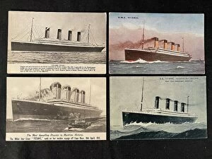 Images Dated 17th February 2021: White Star Line, RMS Titanic - four postcards