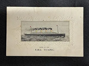 Steamship Prints: White Star Line, RMS Titanic, silk postcard