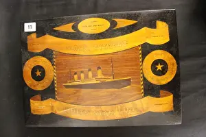 Marquetry Prints: White Star Line, RMS Titanic - souvenir cutlery box