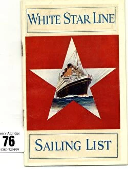 Brochure Collection: White Star Line, Sailing List, cover design