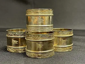White Star Line, silver plated set of four napkin rings