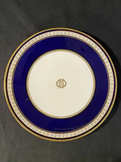 Oceanic Prints: White Star Line - Spode cobalt blue and gilt dinner plate