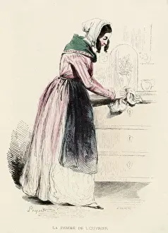 Housework Prints: Wife of a Paris workman, doing her housework Date: 1850