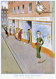Draper Prints: A wife who is unusually early alarming her husband