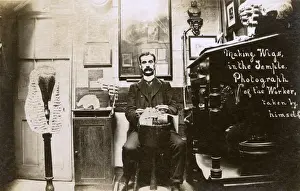 Bottomed Prints: Wigmaker making a wig for the legal profession