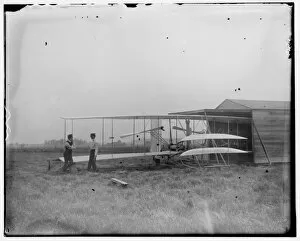 Brothers Collection: Wilbur and Orville Wright with their second powered machine
