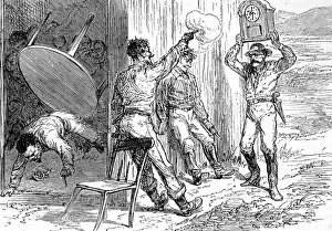 Wild West. An Artist in the Far West. Clearing out a saloon