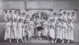 Wilda Bennet and the Beauty Chorus in a scene from Apple Blossoms at the Globe Theatre, New York (1919)