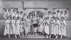 Apple Prints: Wilda Bennet and the Beauty Chorus in a scene from Apple Blossoms at the Globe Theatre