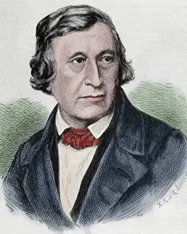 Younger Prints: Wilhelm Grimm (1786-1859). German author. Portrait. Engravin