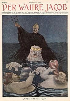 Sees Collection: WILHELM II German Emperor sees himself as Lord of the Sea, rivalling Neptune himself Date: 1909