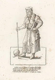 Cleric Prints: William Bullein, English physician and cleric, c.1515-1576