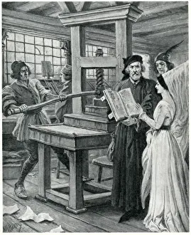 Visitors Prints: William Caxton and his printing press