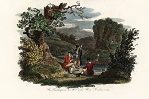 Temple Of Flora Prints: William Curtis collecting plant specimens, 18th century