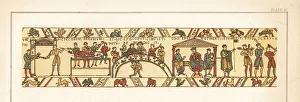 Needlework Prints: William Duke of Normandy's banquet feast in Hastings