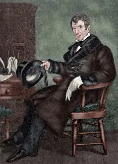 Militar Prints: William Henry Harrison (1773-1841). Engraving. Colored