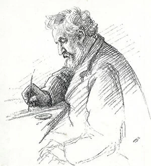 Watts Collection: William Morris painting a design