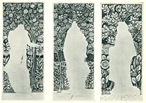 Backgrounds Prints: William Morris Stained Glass Foliage