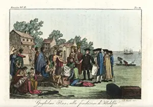 William Penn and Native Americans at the foundation