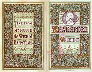 William Shakespeare on a greetings card William Shakespeare on a greetings card