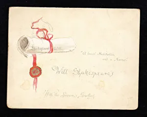 William Shakespeare's Will on a Christmas card