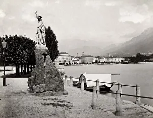 Lugano Prints: William Tell statue, Lugano, Switzrland