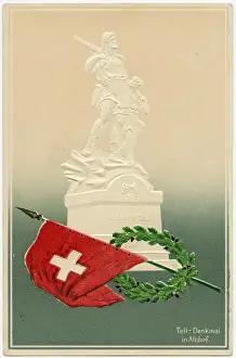 Embossed Prints: William Tells Memorial, Altdorf, Lake Lucerne, Switzerland