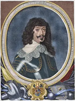 William V of Hesse-Kassel (1602-1693). Engraving. Colored