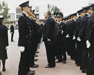 William Whitelaw at Met Police cadets parade