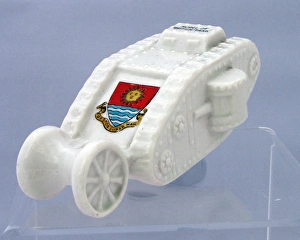 Images Dated 14th February 2012: A Willow Art (Longton) china model of a British tank