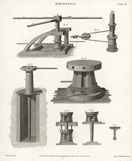 Winches, pulleys and other machinery, early 19th century