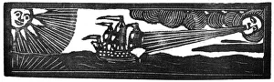 1700s Prints: The wind blowing a ship onwards