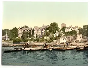 Windermere Prints: Windermere, Bowness, boat landing, Lake District, England