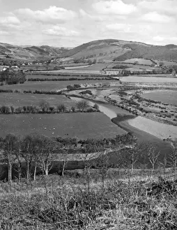 The winding course of the River Rheidol in the Rheidol Valley, near Capel Bangor
