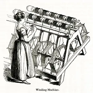 Manufacture Prints: Winding machine at the Old Silk Mill, Derby