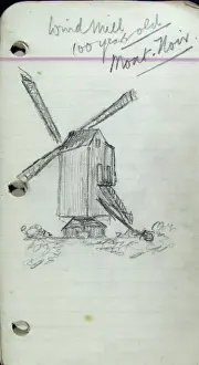 Noir Prints: Windmill - 100 years old, Mont Noir