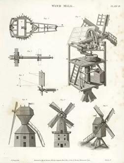 Abrahamrees Gallery: Windmill elevation, plan, side, showing power