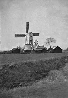 Windmills Prints: Windmill and farm buildings