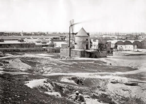 Windmill and furnace, Alexandria, Egypt, c.1880's