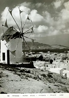 Flour Prints: A windmill on the Greek Island of Mykanos