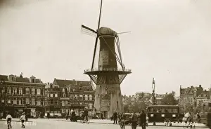 Rotterdam Prints: Windmill with platform, Rotterdam, Netherlands
