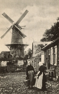 Images Dated 18th May 2017: Windmill with platform, Sluis, Netherlands